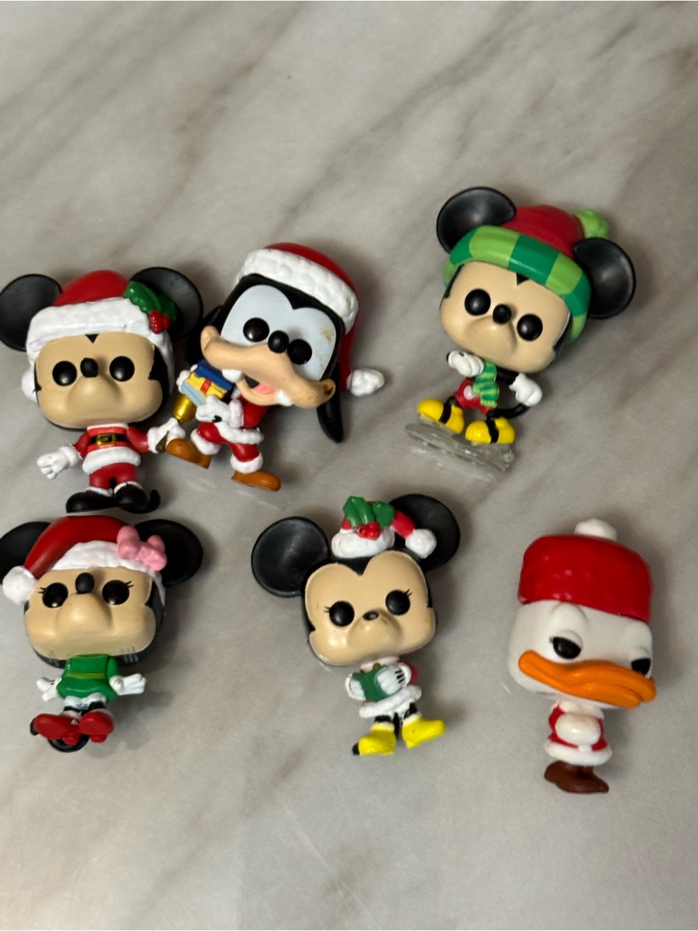 Disney Mickey & Friends Christmas Holiday Mini Figurines Lot 2" Height